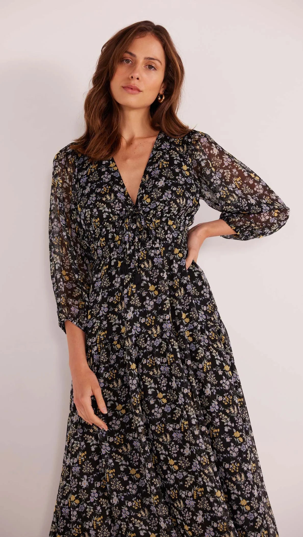 MinkPink Taylee Long Sleeve Midi Dress