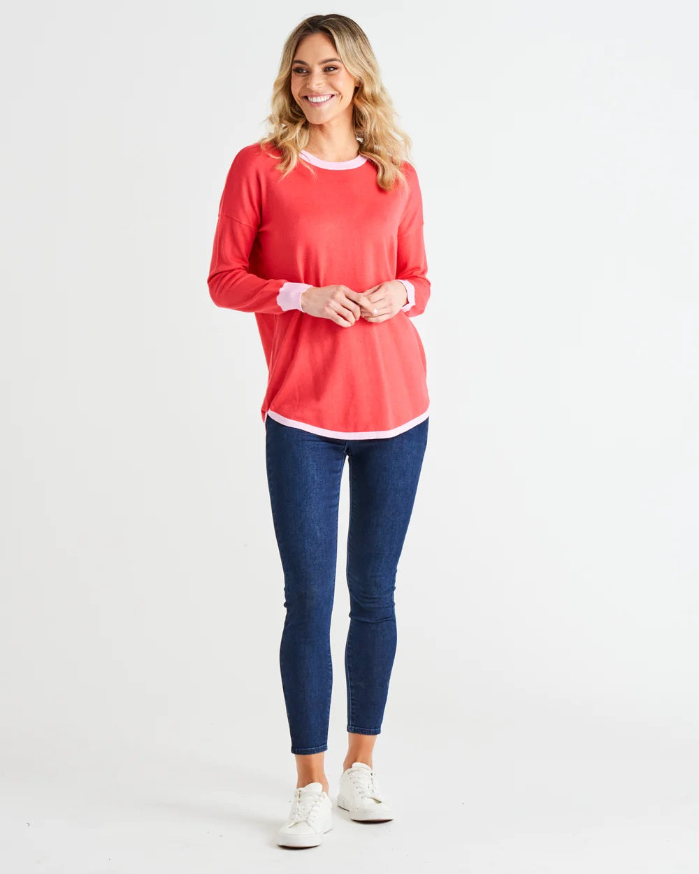 Betty Basics Sophie Knit Jumper [COLOUR:Pink Tipping SIZE:6]