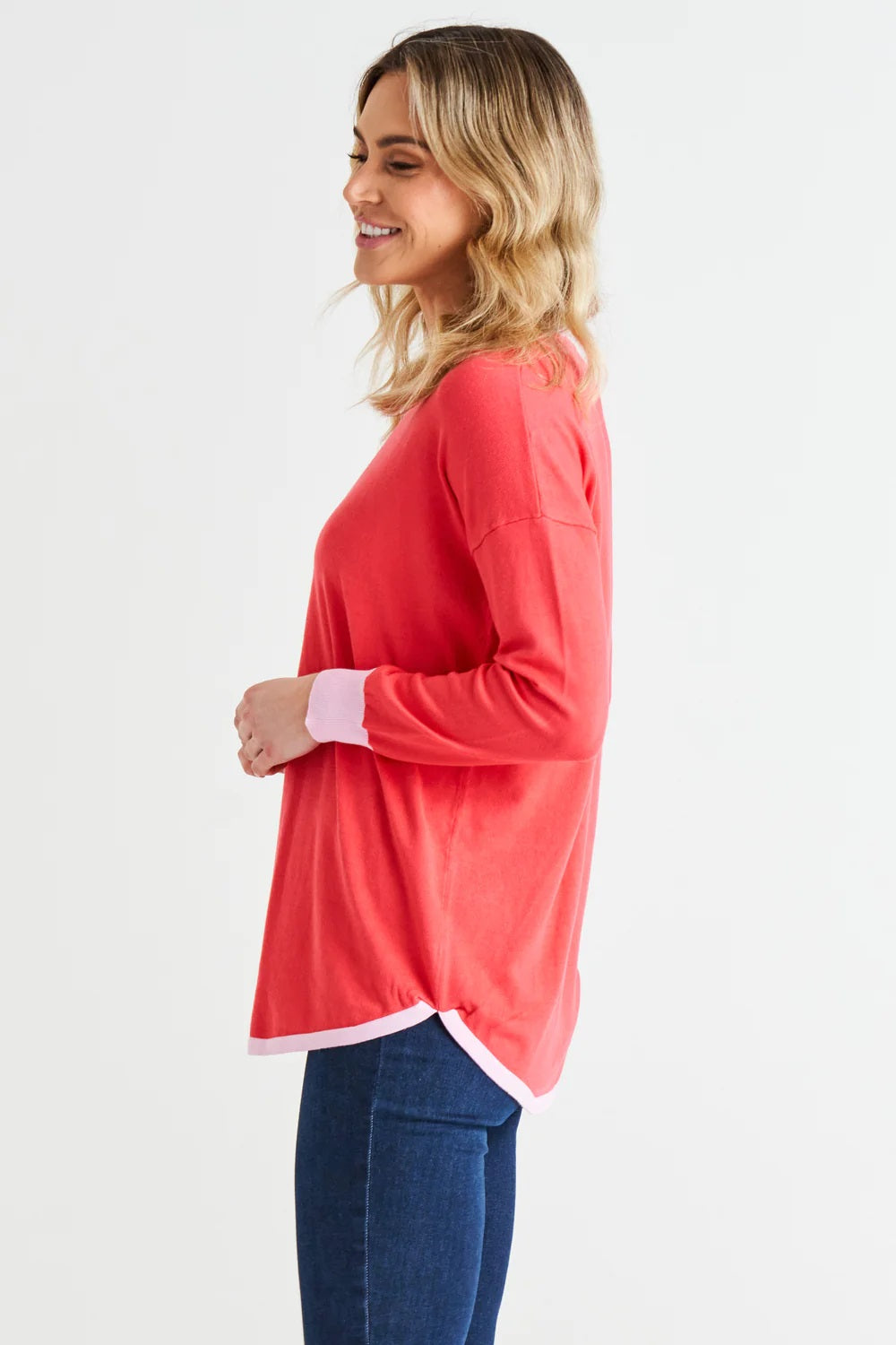Betty Basics Sophie Knit Jumper [COLOUR:Pink Tipping SIZE:6]
