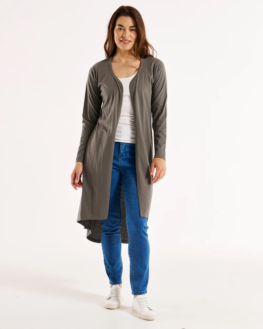 Betty Basics Byron Cardigan [COLOUR:Ash Green SIZE:6]