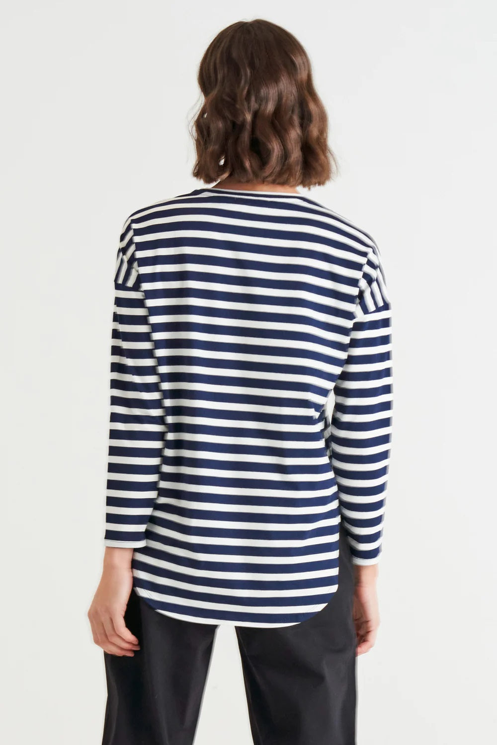 Betty Basics Jessie Long Sleeve Tee [COLOUR:Blue stripe SIZE:6]