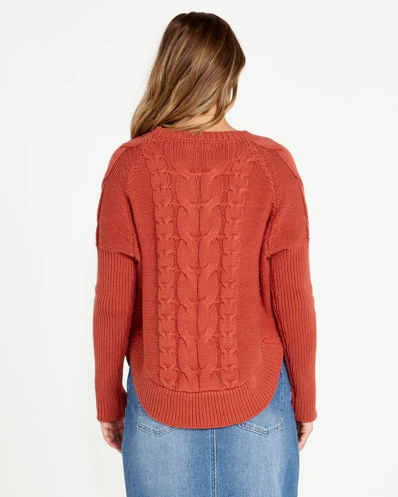 Sass Jacinta Cable Knit Jumper [COLOUR:Rosewood SIZE:10]