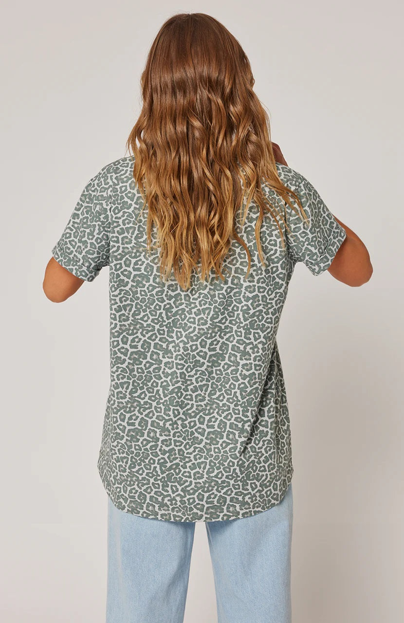 Cartel & Willow Marlo Tee [COLOUR:Smoke Leopard SIZE:S]