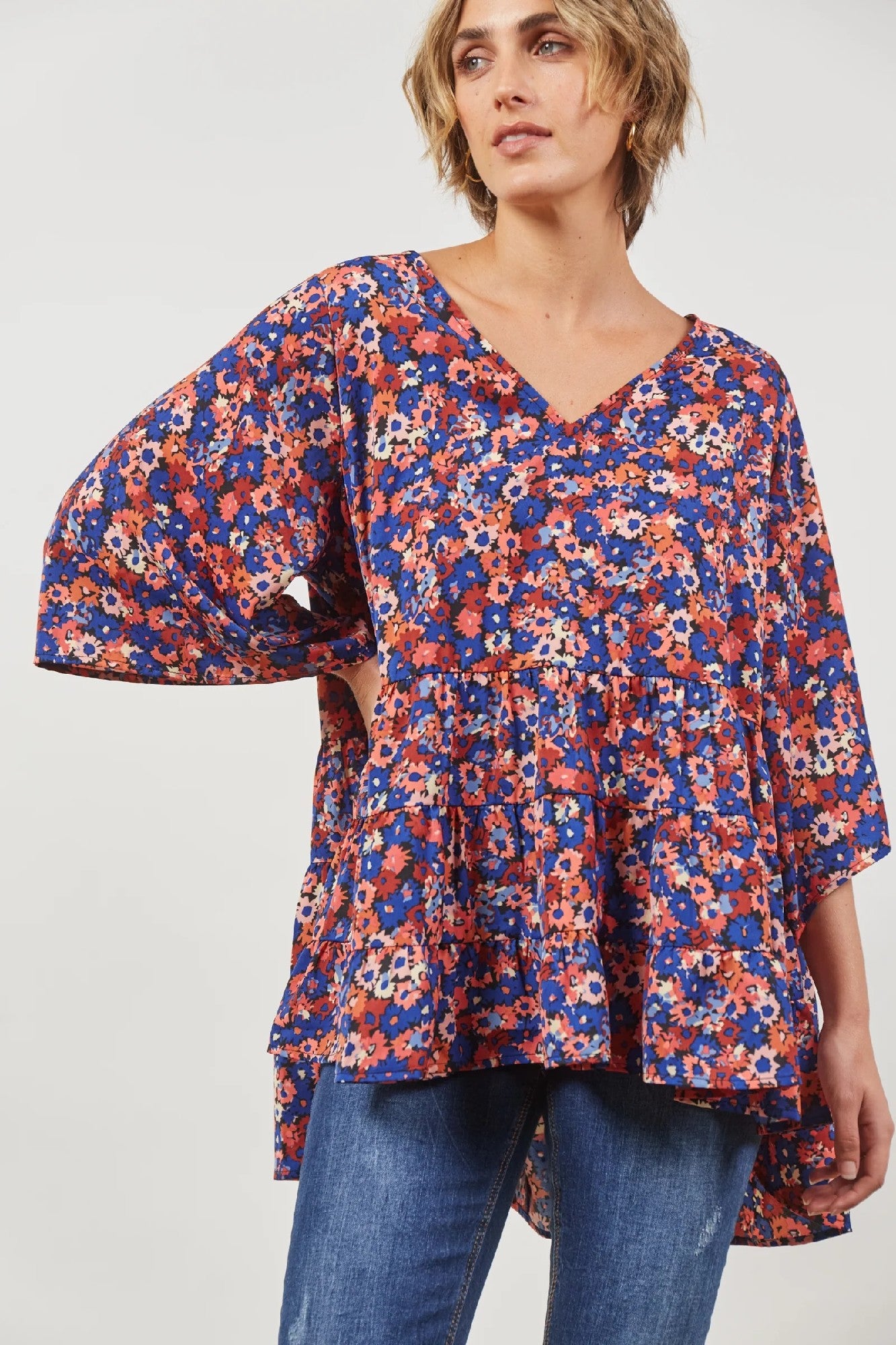 Isle Of Mine Romance Relax Top [COLOUR:Azure Bloom SIZE:One size]