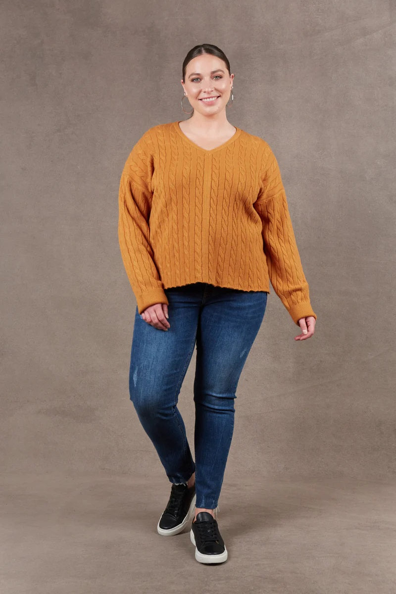Eb & Ive Alawa Cable Knit [COLOUR:Ochre SIZE:Xs/s]