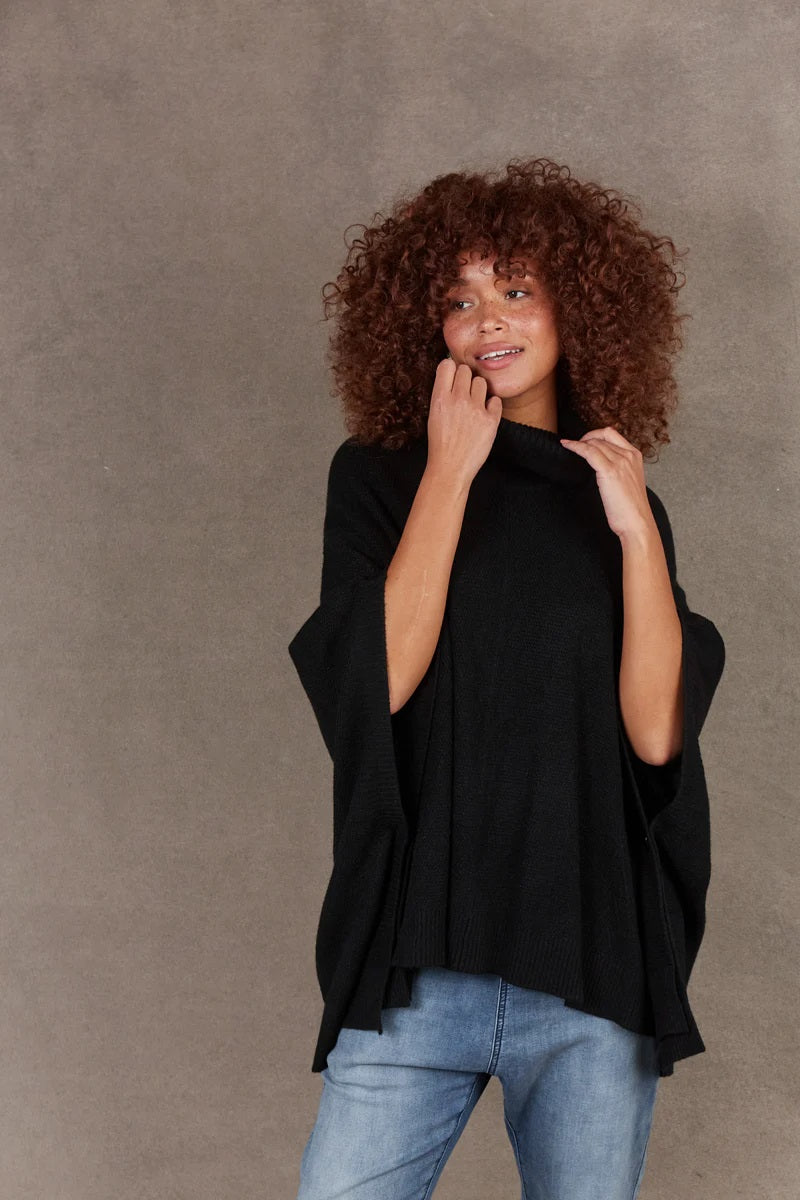 Eb & Ive Nawi Poncho [COLOUR:Ebony SIZE:One size]