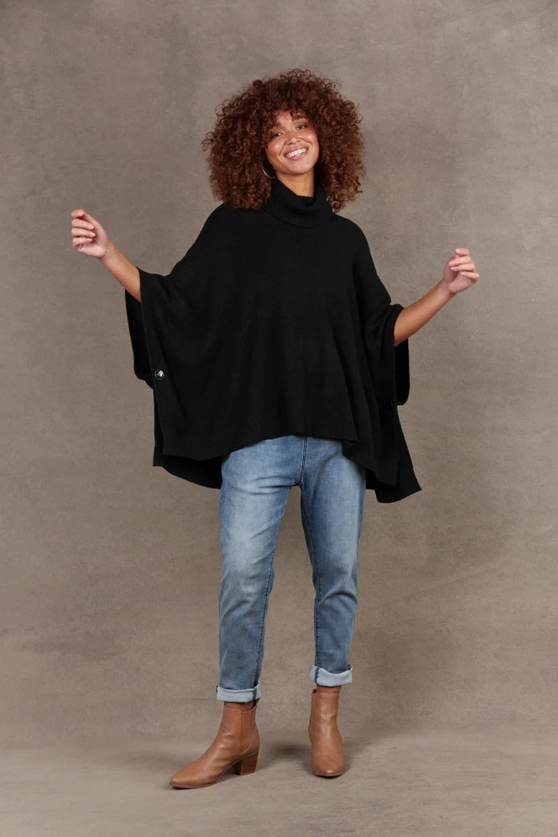 Eb & Ive Nawi Poncho [COLOUR:Ebony SIZE:One size]