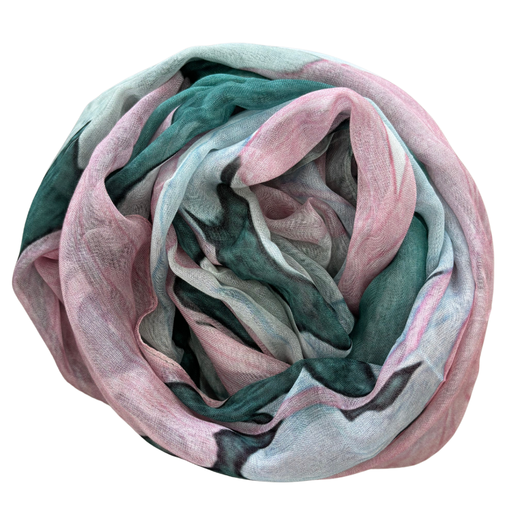 The Artists Label Blooms Scarf [COLOUR:Teal/Pink]