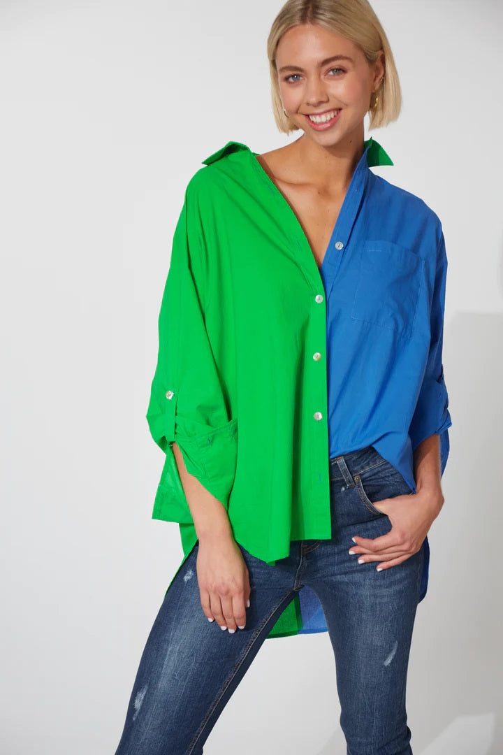 Haven Montrose Shirt [COLOUR:Evergreen/Cobalt SIZE:One size]