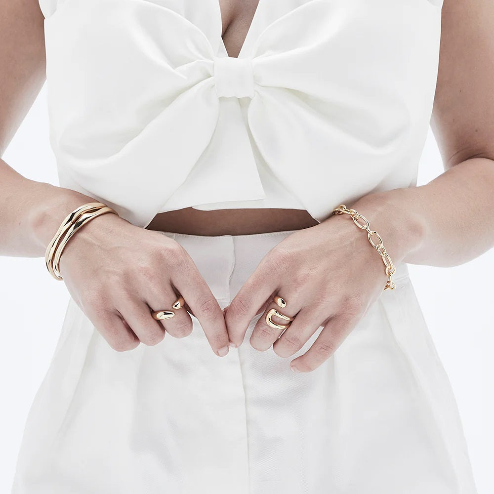 Jolie & Deen Ishani Cuff [COLOUR:Yellow Gold Plate]