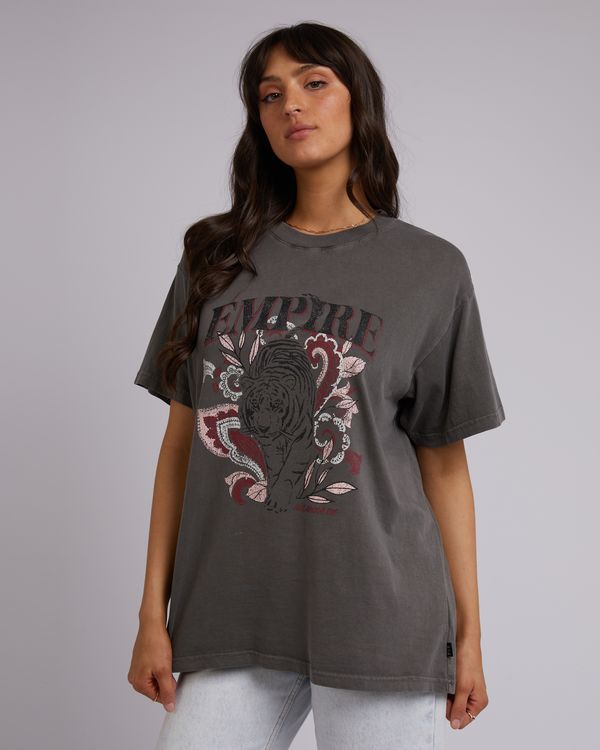 All About Eve Empire Oversized Tee [COLOUR:Charcoal SIZE:6]