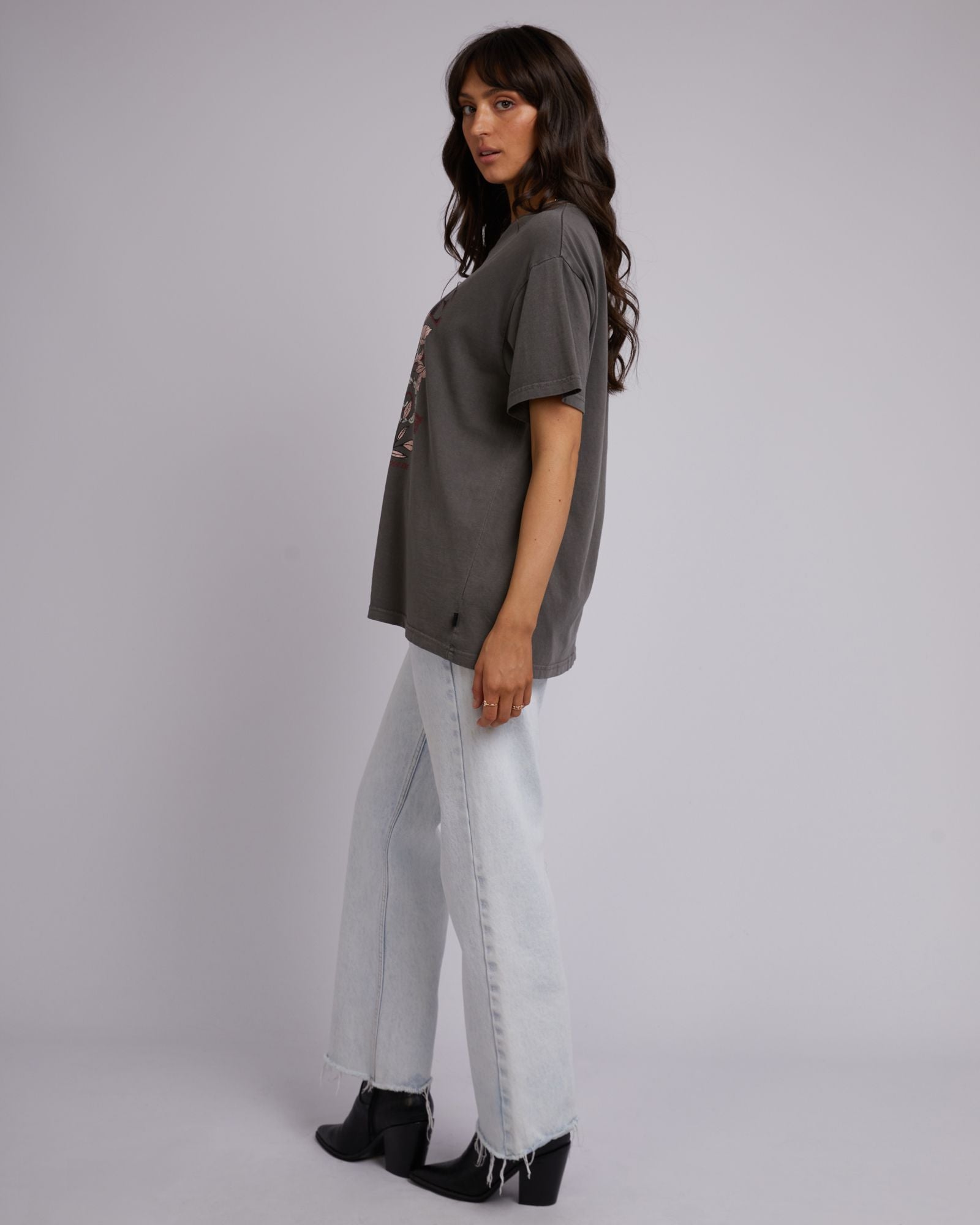 All About Eve Empire Oversized Tee [COLOUR:Charcoal SIZE:6]