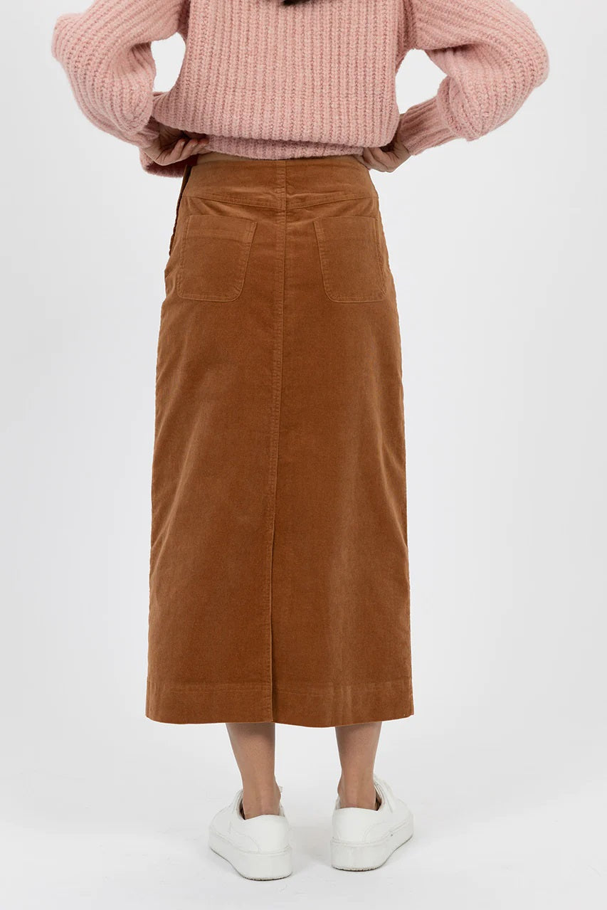Humidity Billie Cord Skirt [COLOUR:Caramel SIZE:8]
