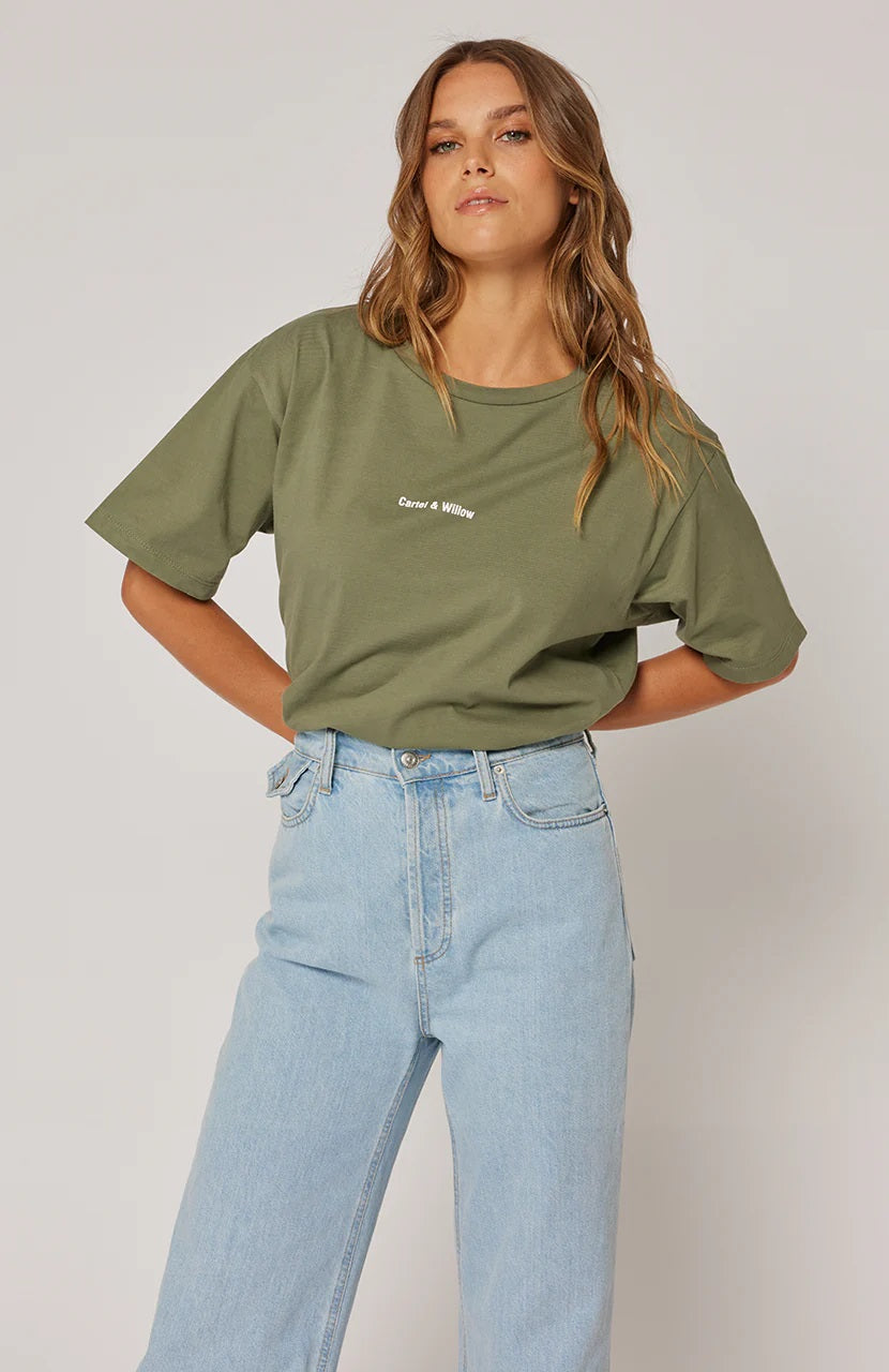 Cartel & Willow Marlie Tee [COLOUR:Khaki SIZE:XS]