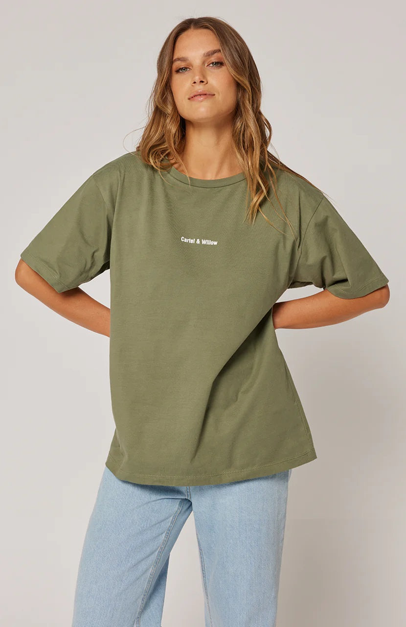 Cartel & Willow Marlie Tee [COLOUR:Khaki SIZE:XS]