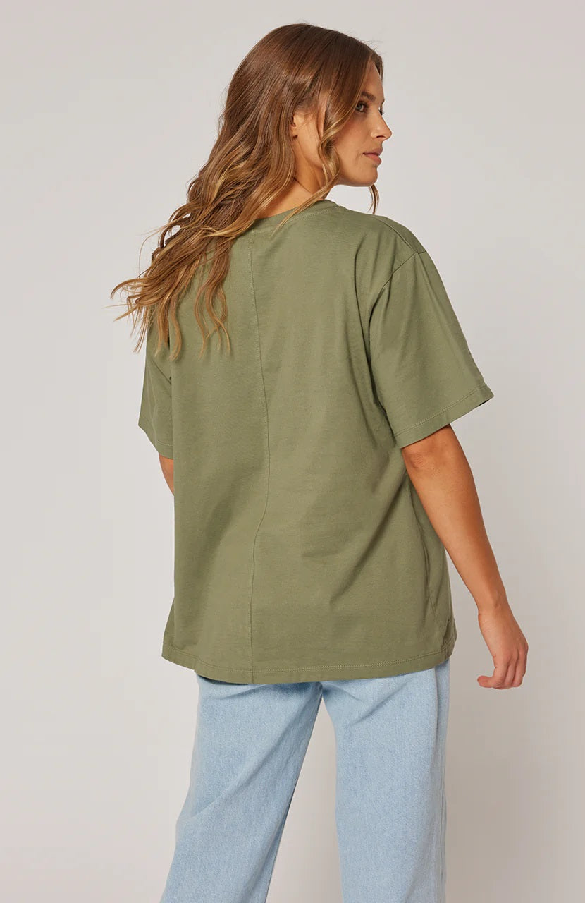 Cartel & Willow Marlie Tee [COLOUR:Khaki SIZE:XS]