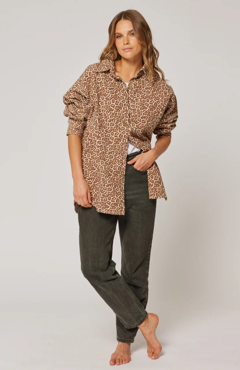 Cartel & Willow Tamika Shirt [COLOUR:Hazel Leopard SIZE:XS]