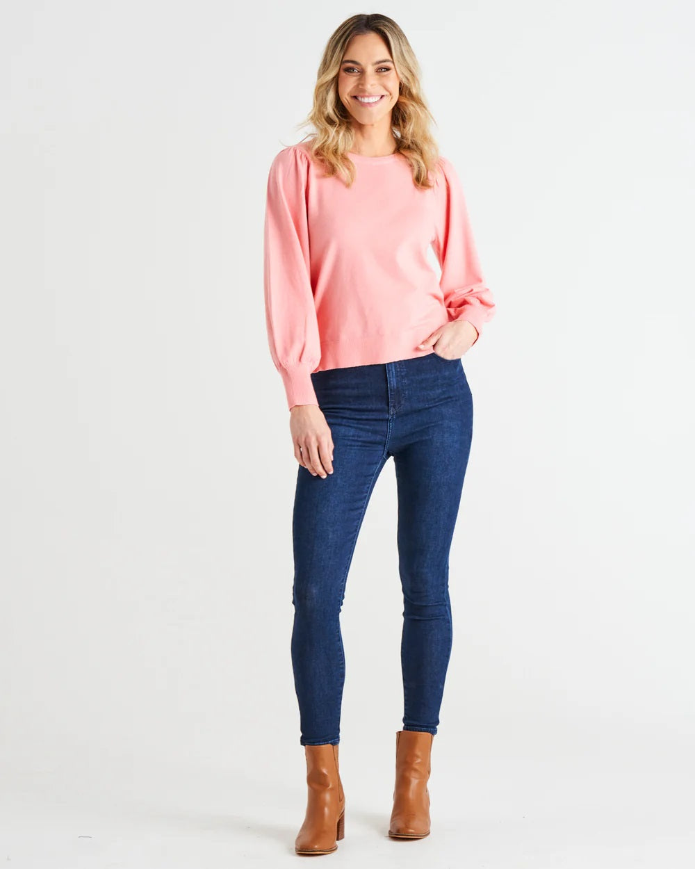 Betty Basics Charlotte Knit Jumper [COLOUR:Pretty Pink SIZE:8]