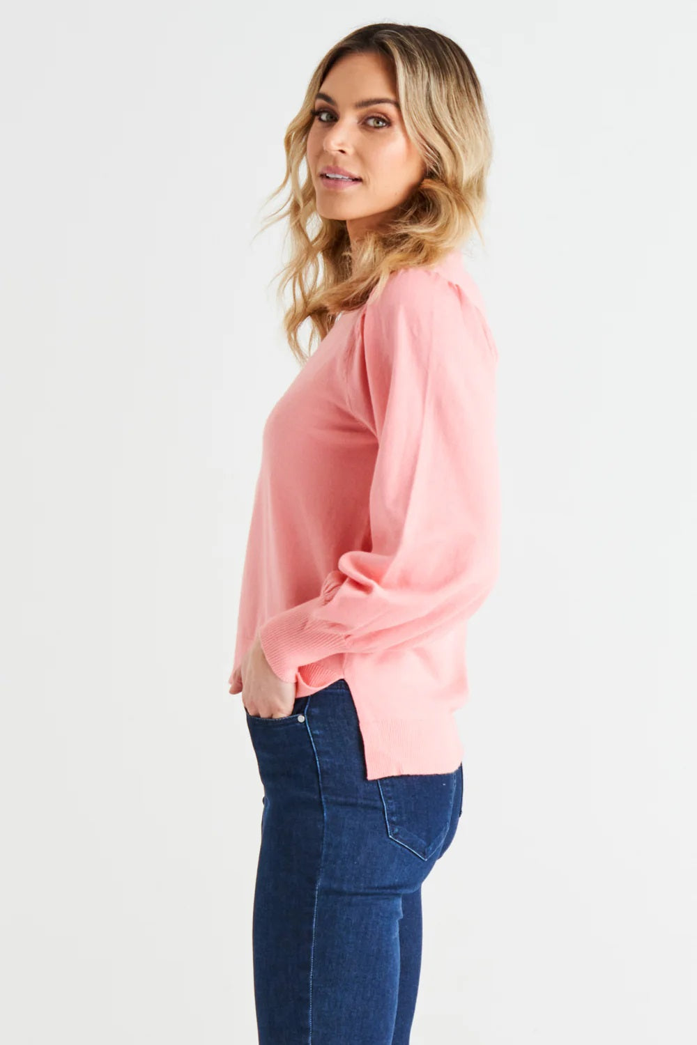 Betty Basics Charlotte Knit Jumper [COLOUR:Pretty Pink SIZE:8]