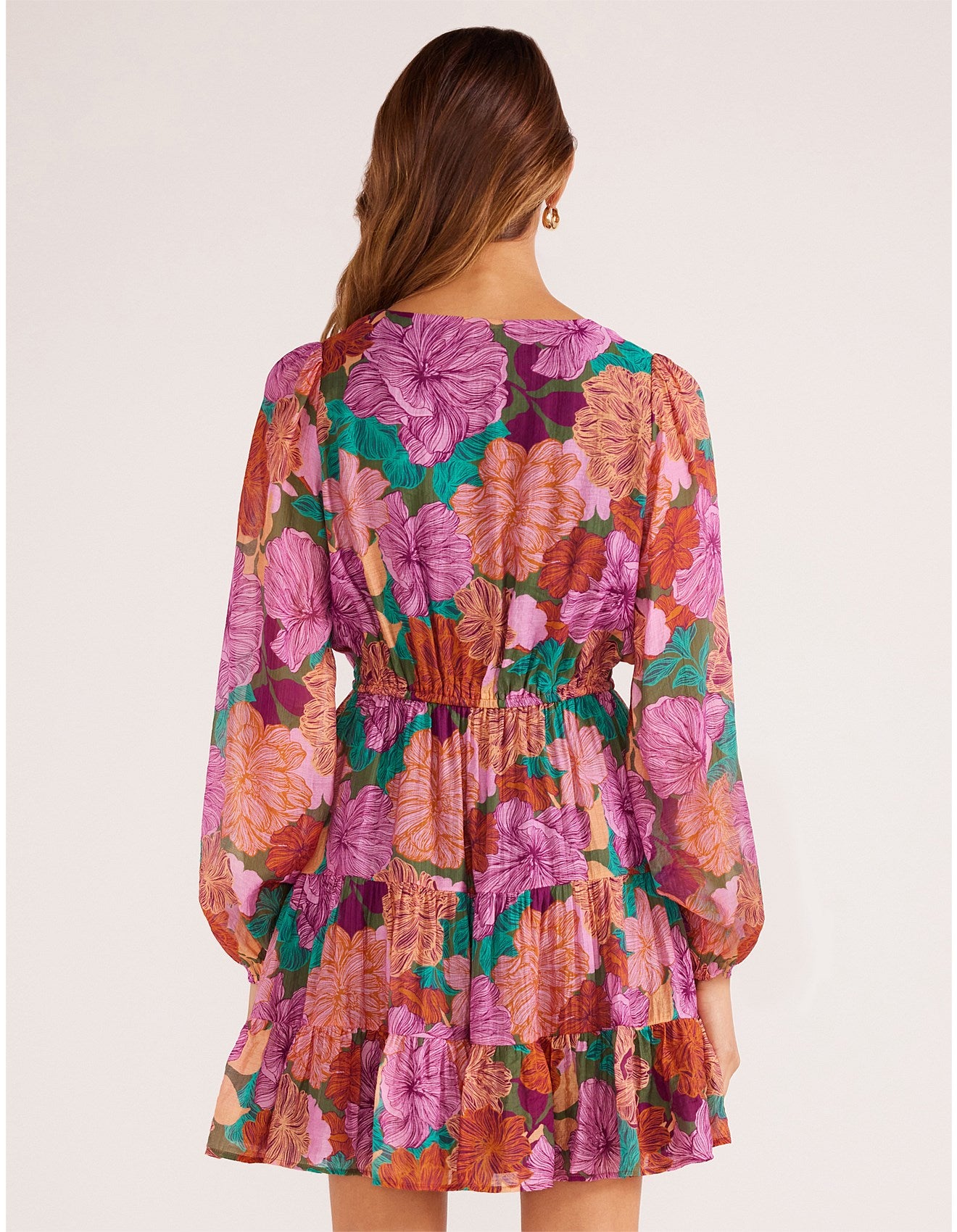 MinkPink Zora Mini Dress [COLOUR:Fall Floral SIZE:XS]