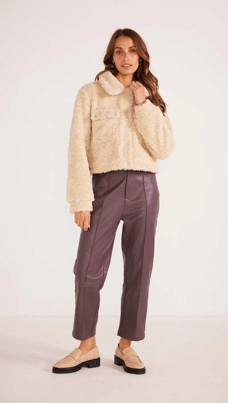 MinkPink Zariza Teddy Jacket [COLOUR:Sand SIZE:XS]