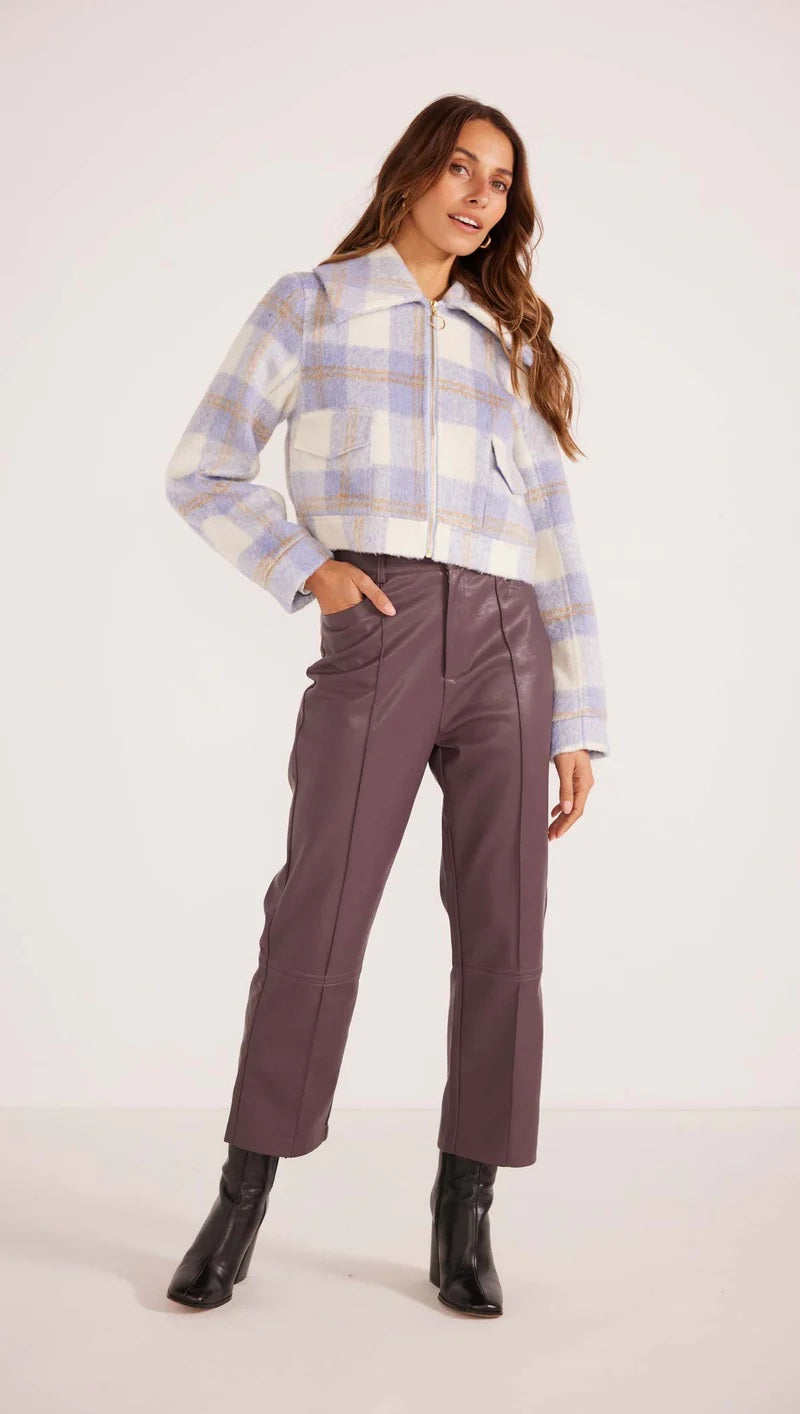 MinkPink Sheridan Jacket [COLOUR:Blue check SIZE:XS]