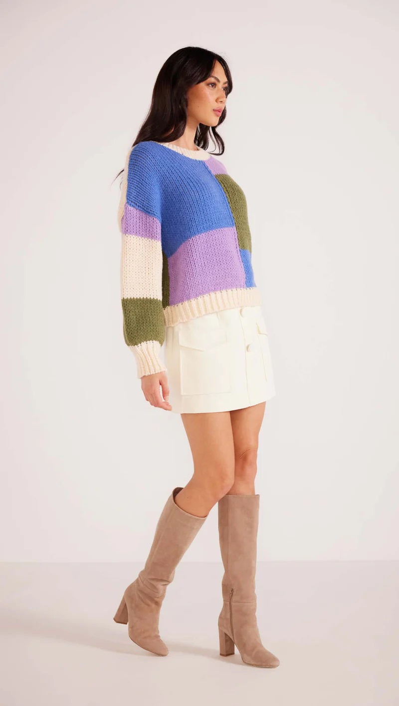 MinkPink Lawrence Knit Sweater [COLOUR:Multicolour SIZE:XS]