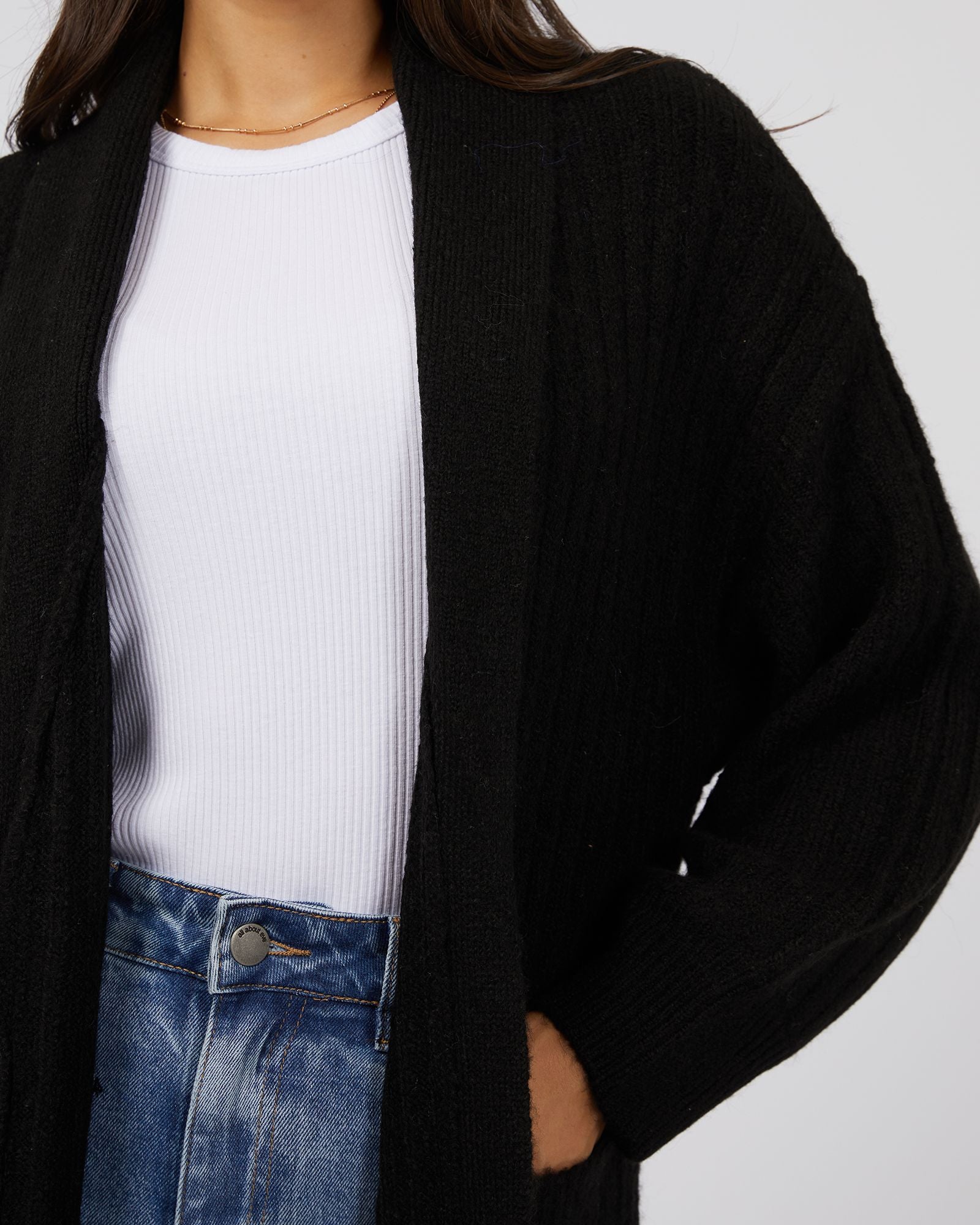 All About Eve Serena Long Line Cardi [COLOUR:Black SIZE:6]