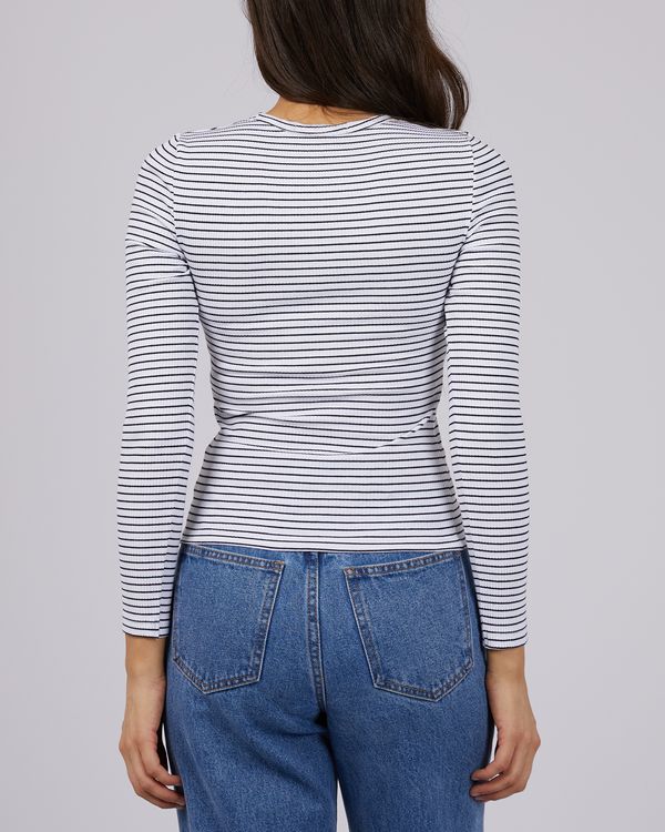 All About Eve Eve Rib Stripe Long Sleeve [COLOUR:White SIZE:6]