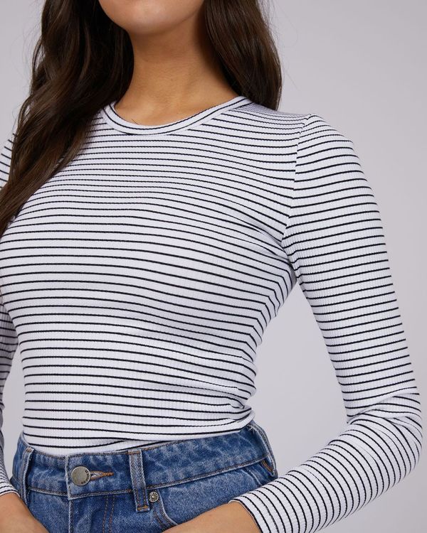 All About Eve Eve Rib Stripe Long Sleeve [COLOUR:White SIZE:6]