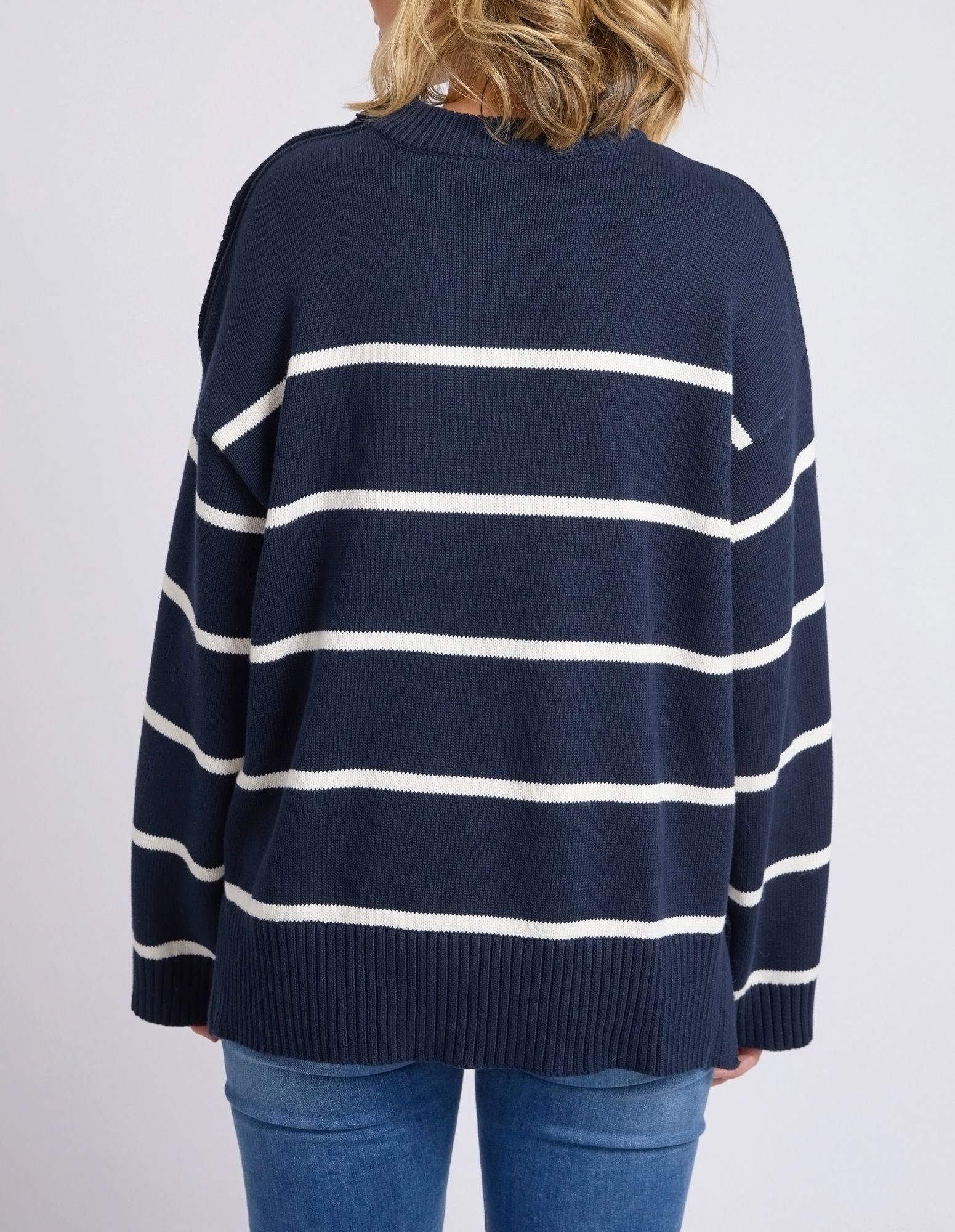 Elm Iris Stripe Knit [COLOUR:Navy SIZE:S]