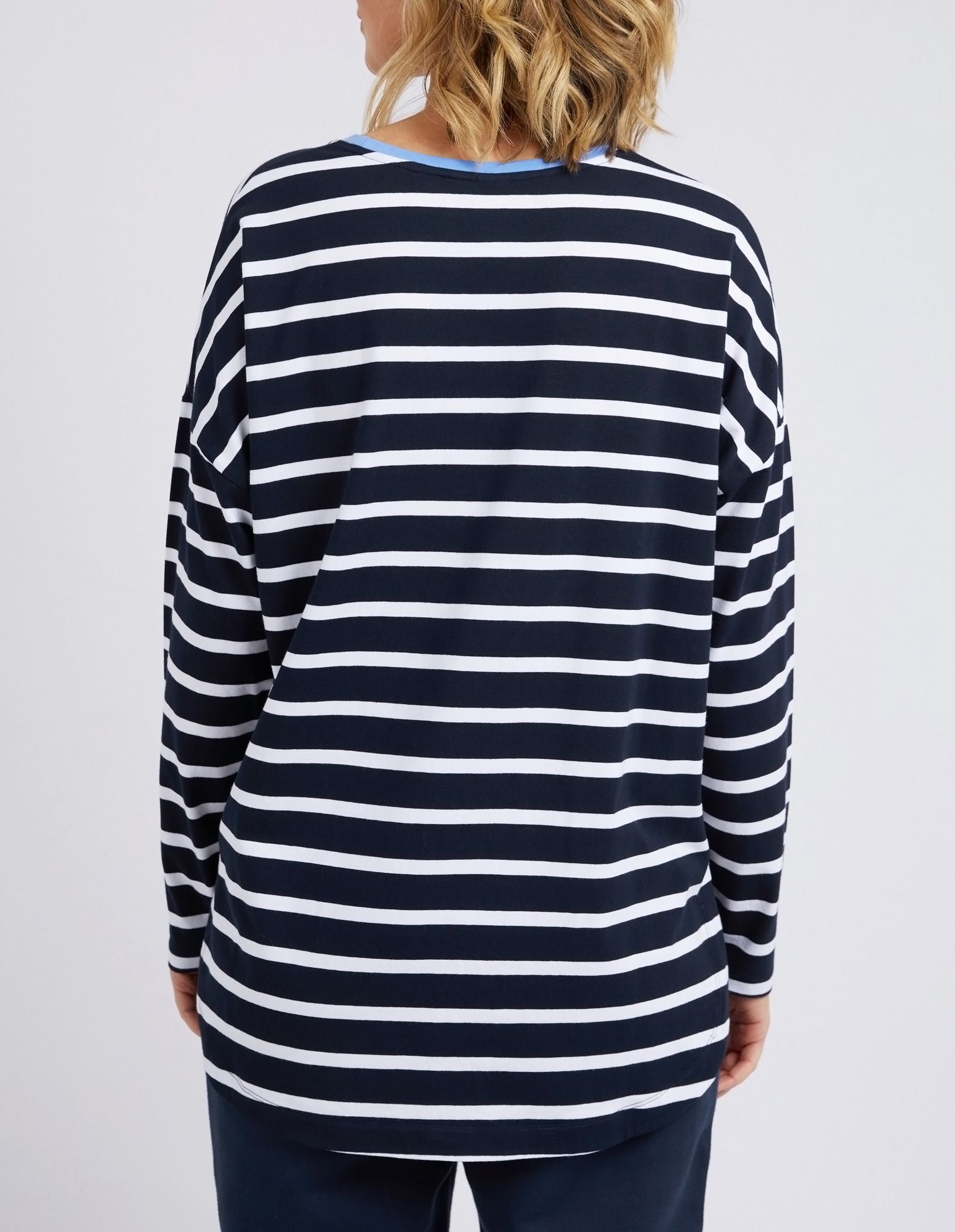 Elm Tully Stripe L/S Tee [COLOUR:Navy SIZE:8]