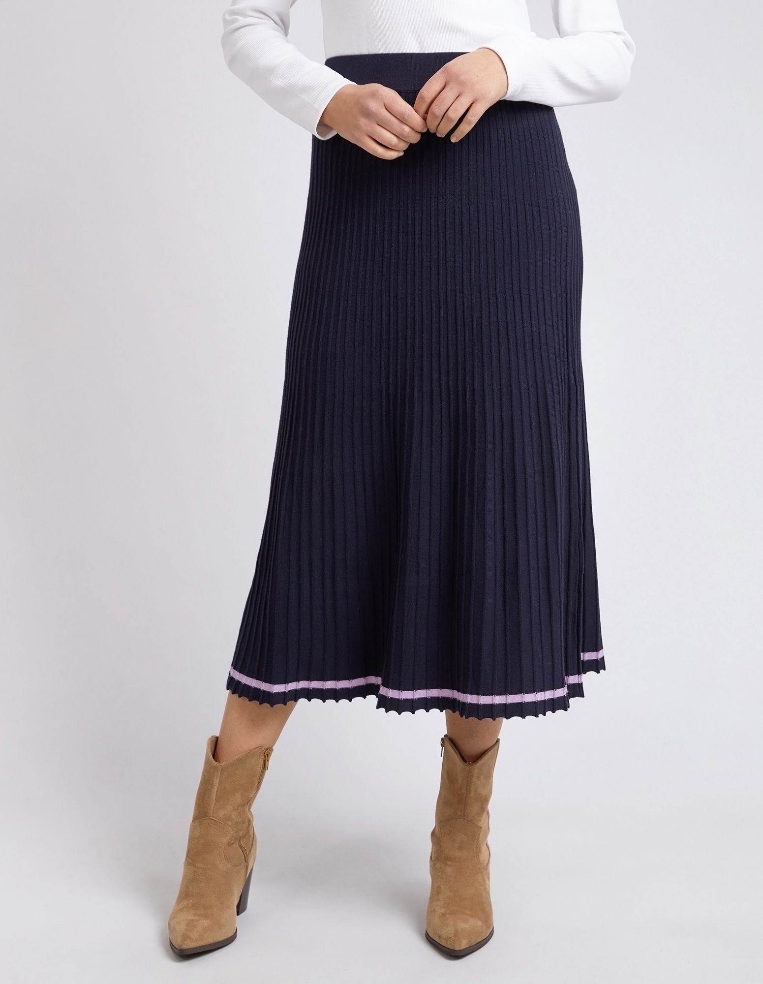 Elm Tammy Knit Skirt [COLOUR:Navy SIZE:S]