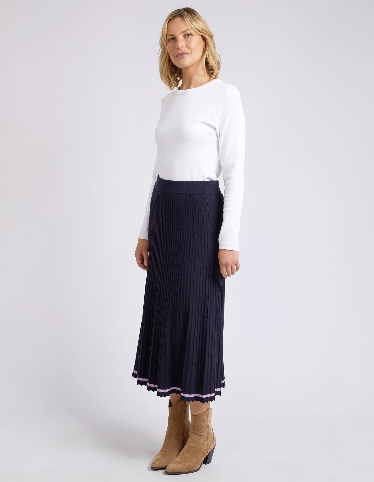 Elm Tammy Knit Skirt [COLOUR:Navy SIZE:S]