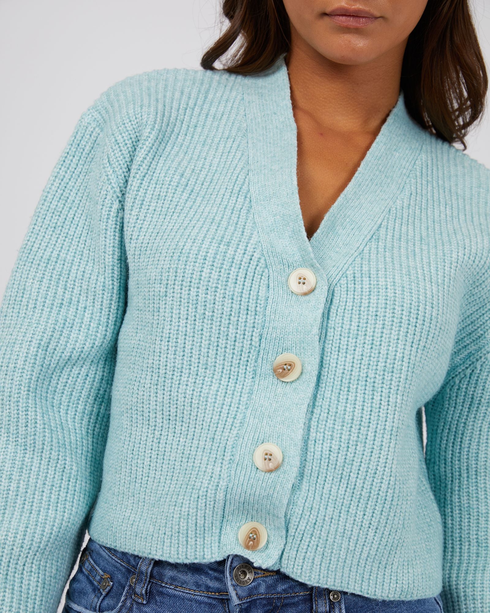 Silent Theory Eden Knit Cardi [COLOUR:Sea SIZE:6]