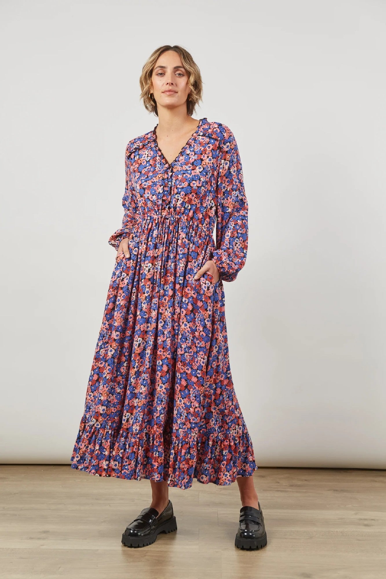 Isle Of Mine Euphoria Tie Maxi [COLOUR:Azure Bloom SIZE:S/m]