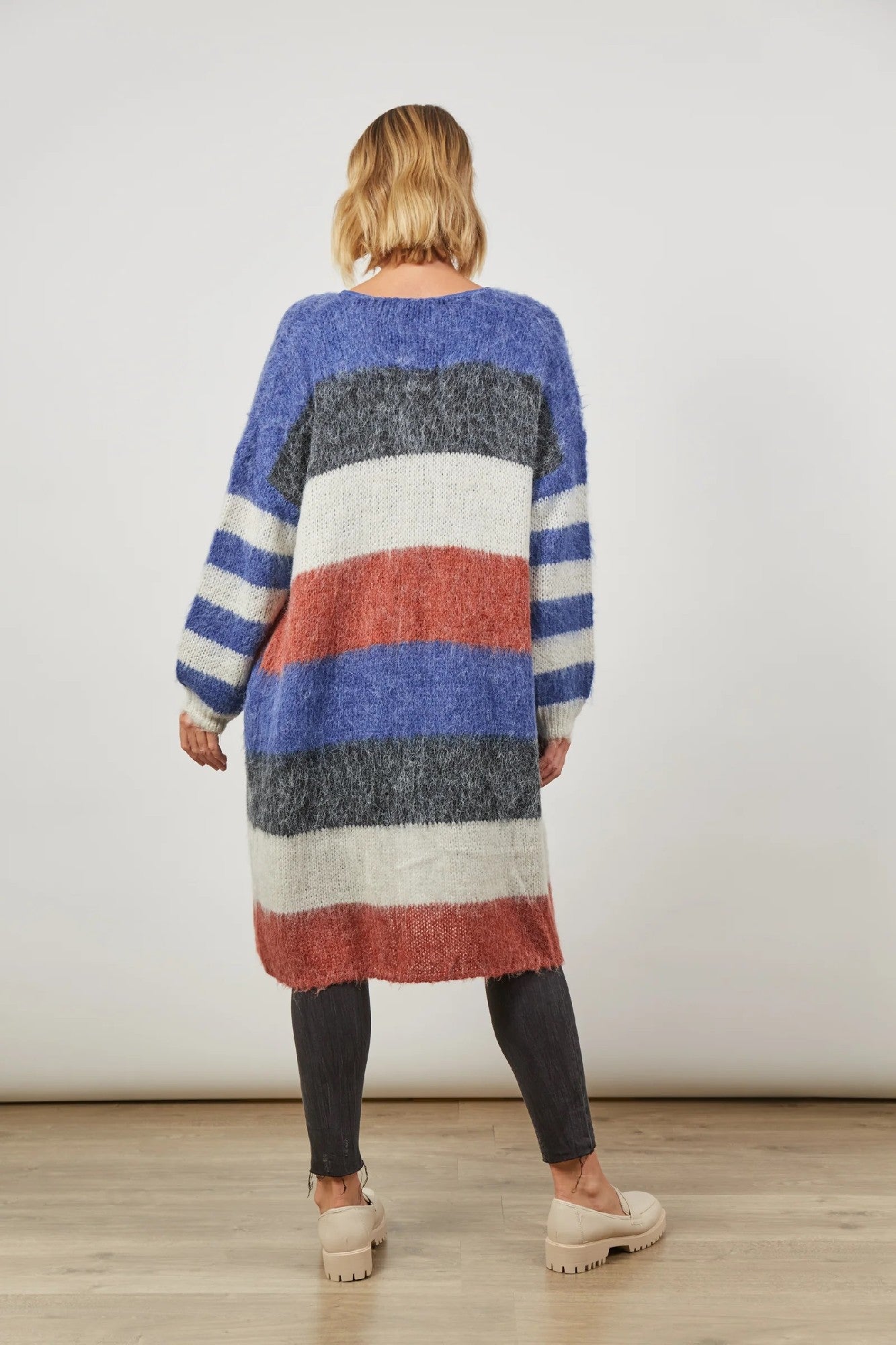 Isle Of Mine Serene Stripe Cardigan [COLOUR:Azure Stripe SIZE:One size]