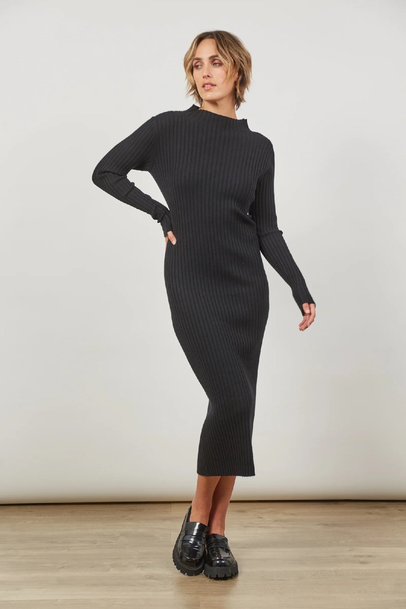 Isle Of Mine Skyline Knit Dress [COLOUR:Onyx SIZE:S/m]