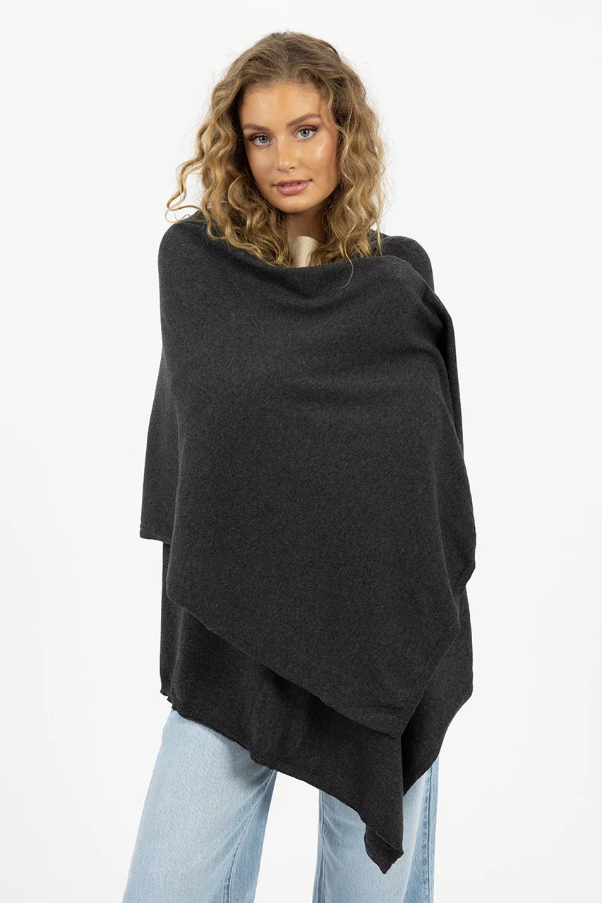 Humidity Wide Wrap Scarf [COLOUR:Charcoal]