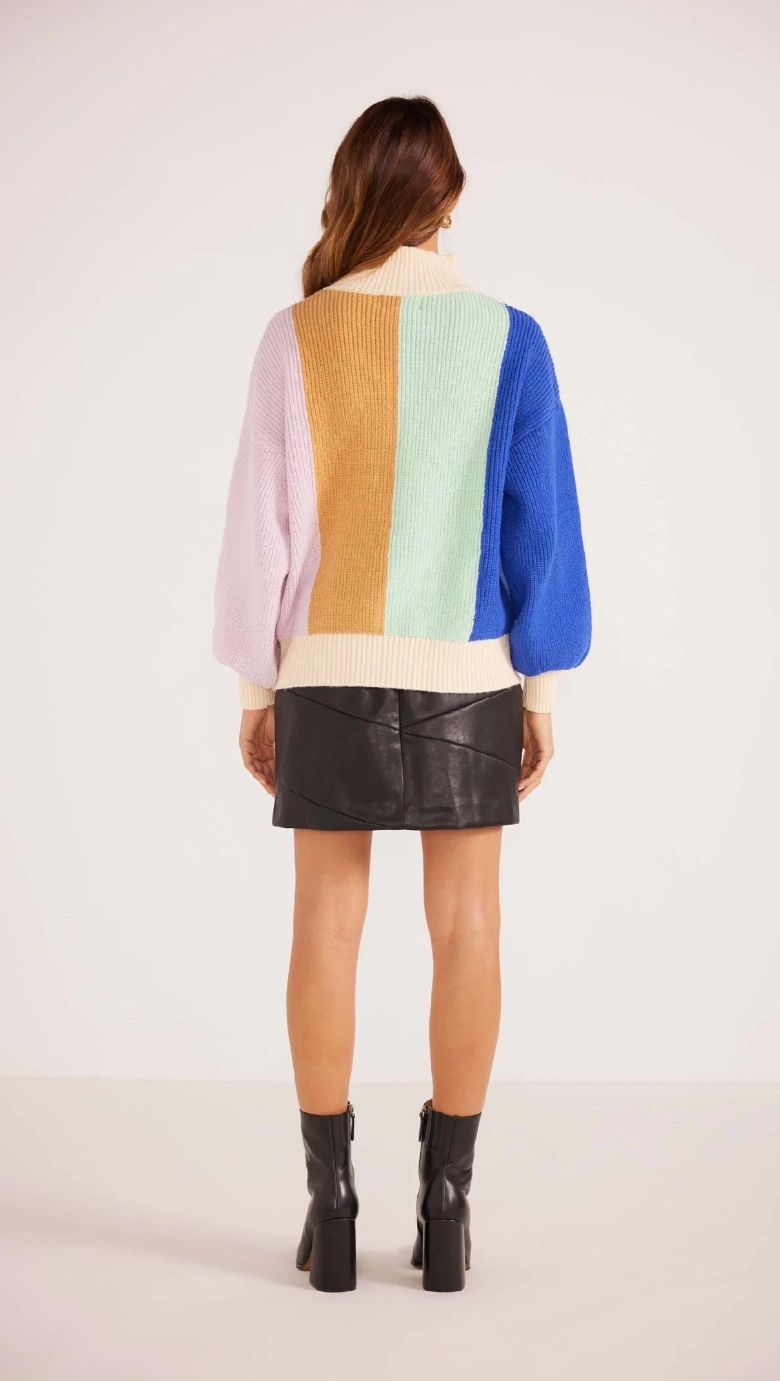 MinkPink Zia Colour Block Knit Jumper [COLOUR:Sherbet SIZE:XS]