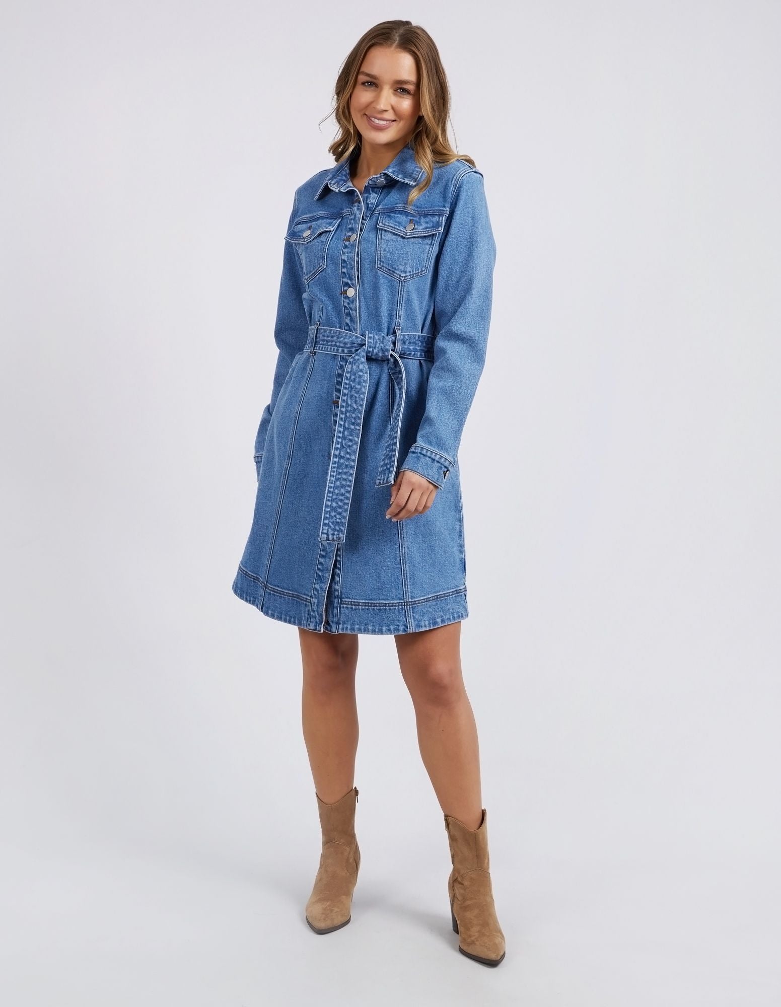 Foxwood Riley Denim Dress [COLOUR:Blue denim SIZE:8]