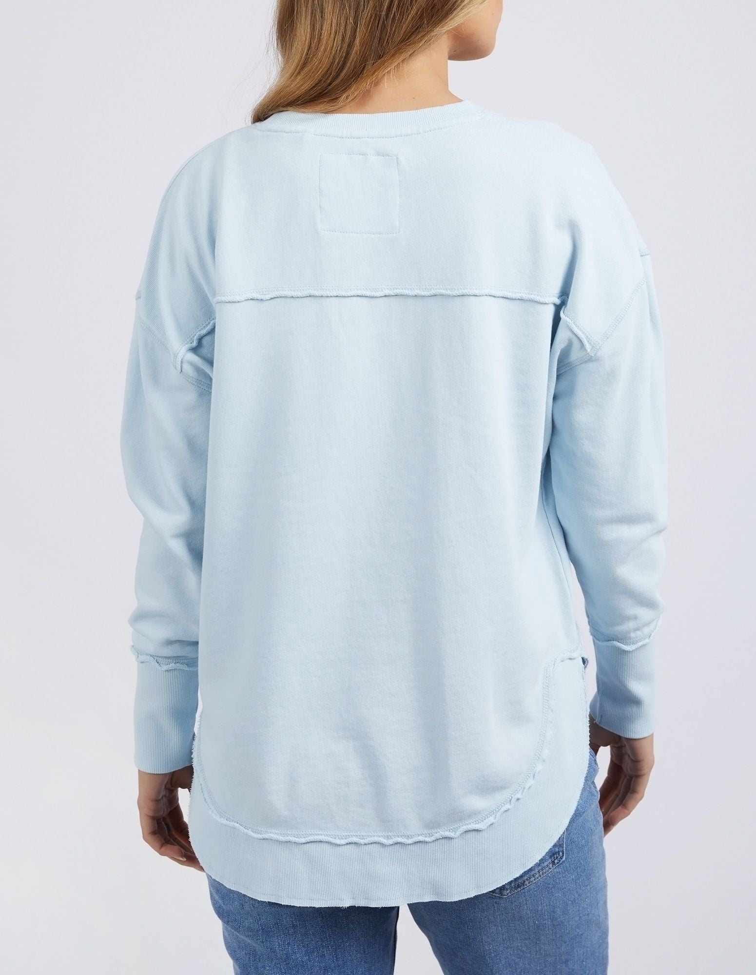 Foxwood Delilah Crew Nantucket Blue | 100% Cotton Women's Sweatshirt | Relaxed Fit Crew | Little Extras Lifestyle | Women's Fashion Boutique Forbes