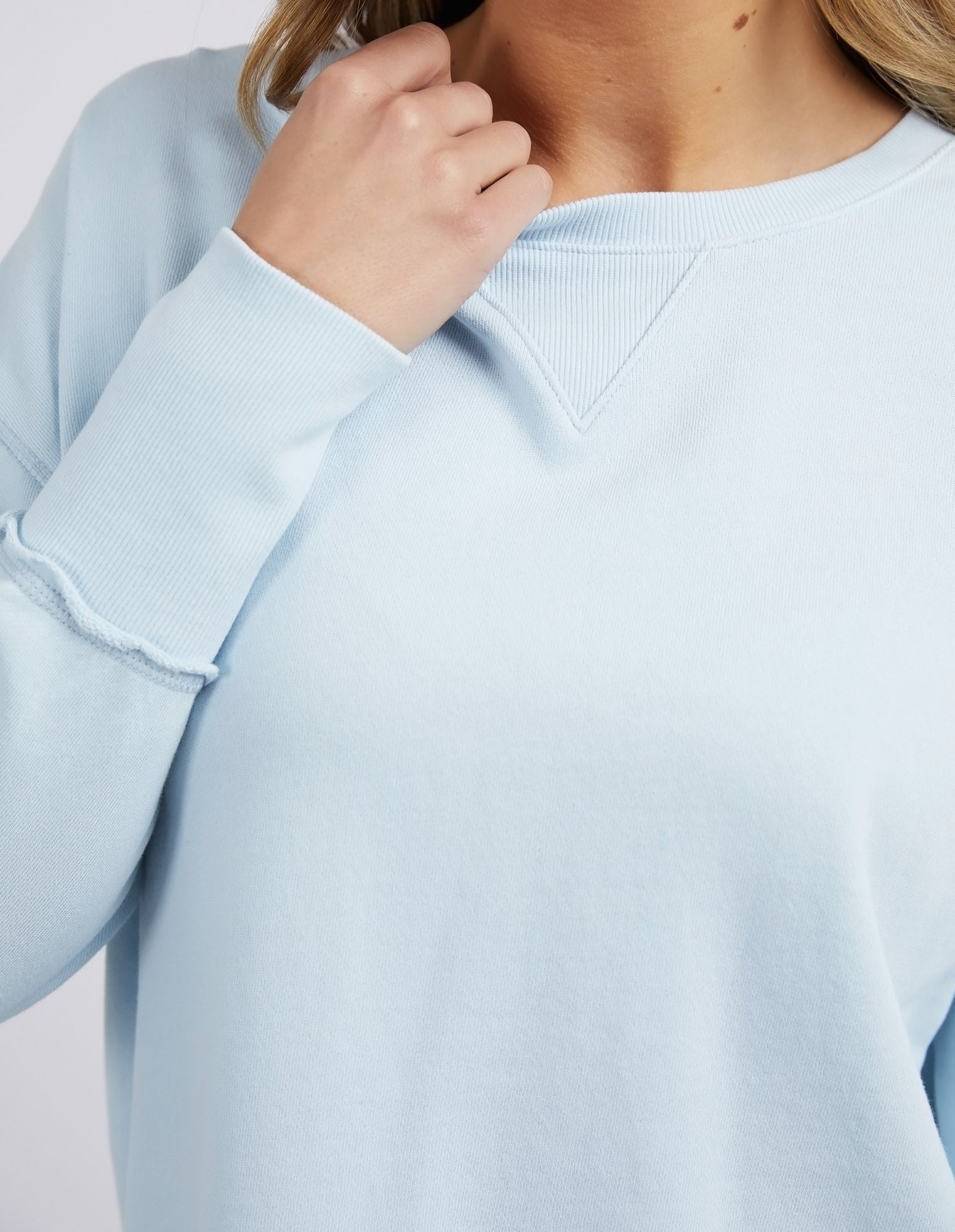 Foxwood Delilah Crew Nantucket Blue | Women's Crew Neck Sweatshirt | Soft Cotton Fabric | Little Extras Lifestyle | Forbes Women's Clothing Boutique