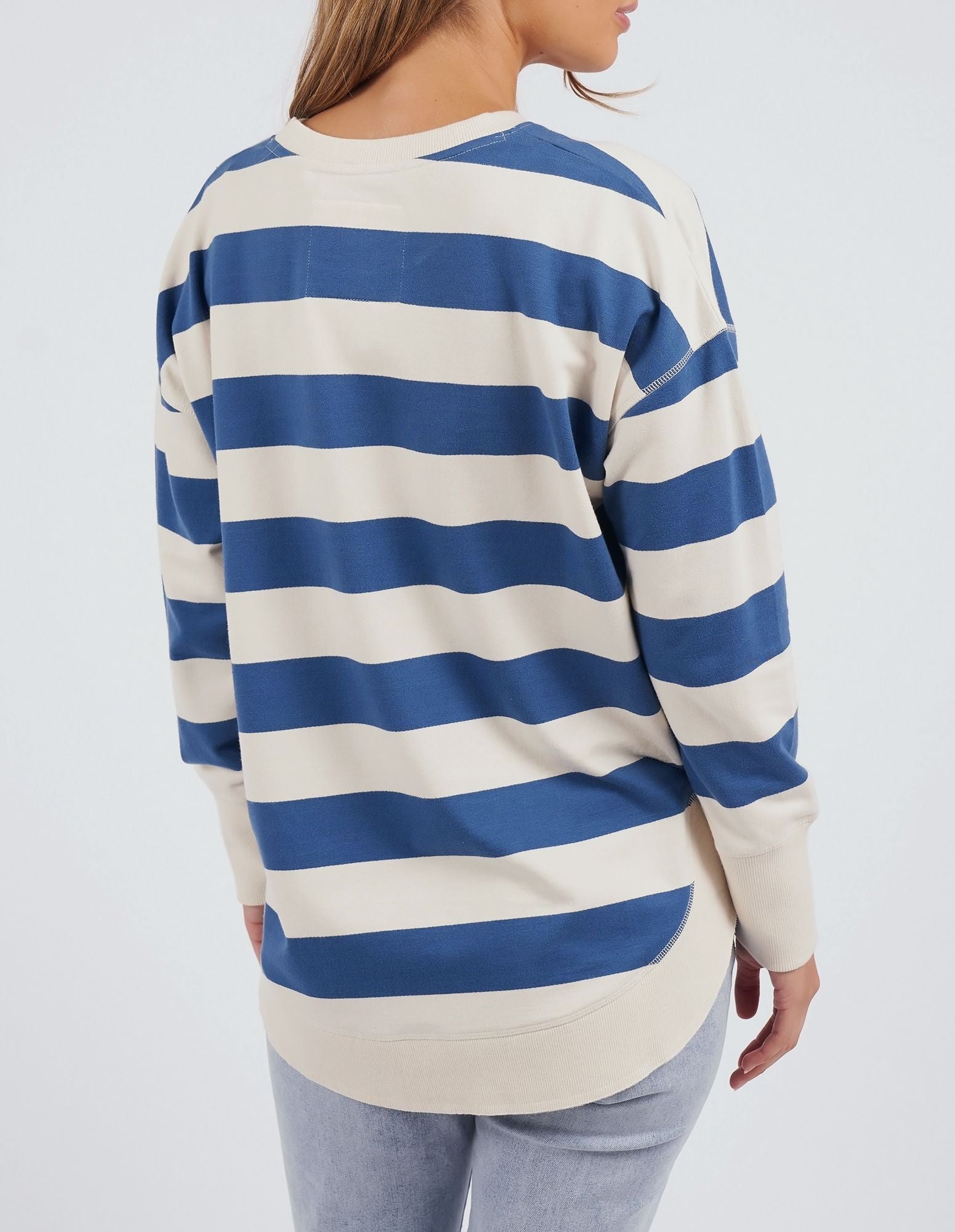 Foxwood Striped Delilah Crew [COLOUR:Denim SIZE:6]