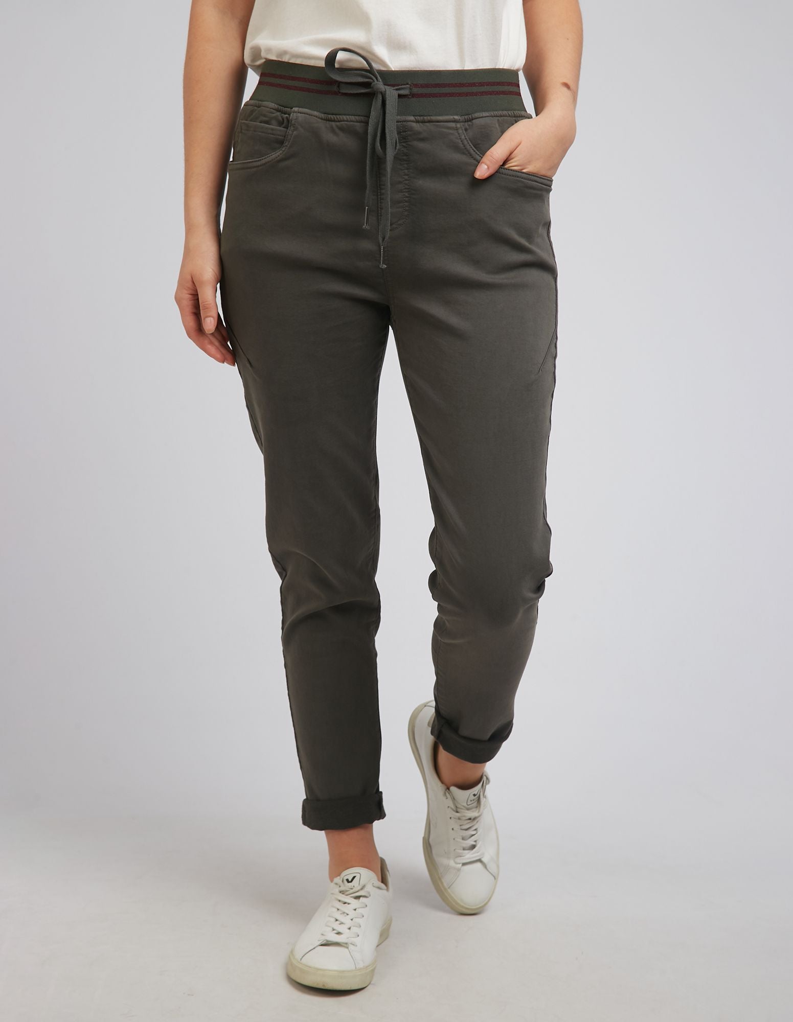 Foxwood Sylvia Jogger Khaki | Women's Joggers | Little Extras Lifestyle | Forbes Women's Clothing Boutique