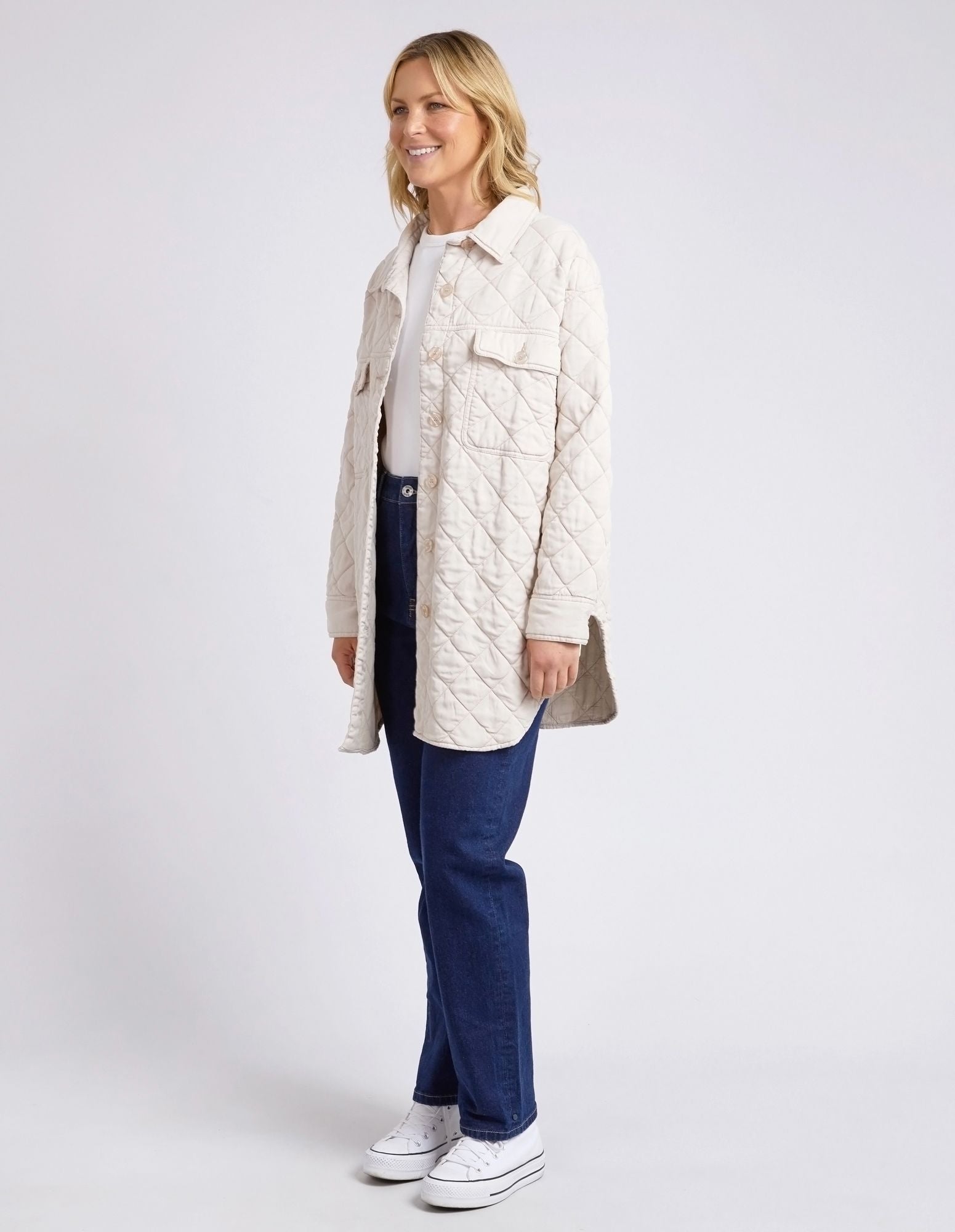 Elm Katie Quilted Shacket [COLOUR:Oat SIZE:S]