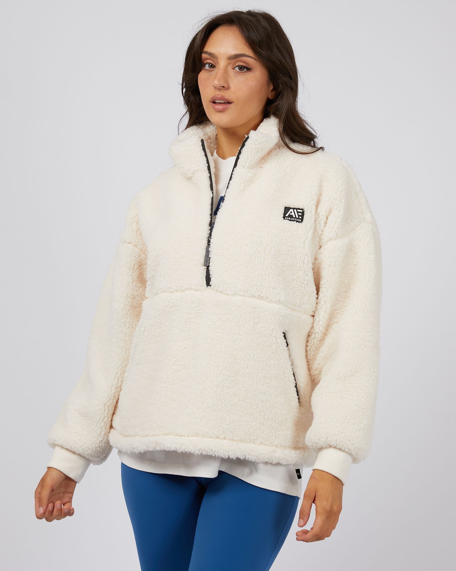 All About Eve Amara Quarter Zip Teddy [COLOUR:Vintage white  SIZE:6]