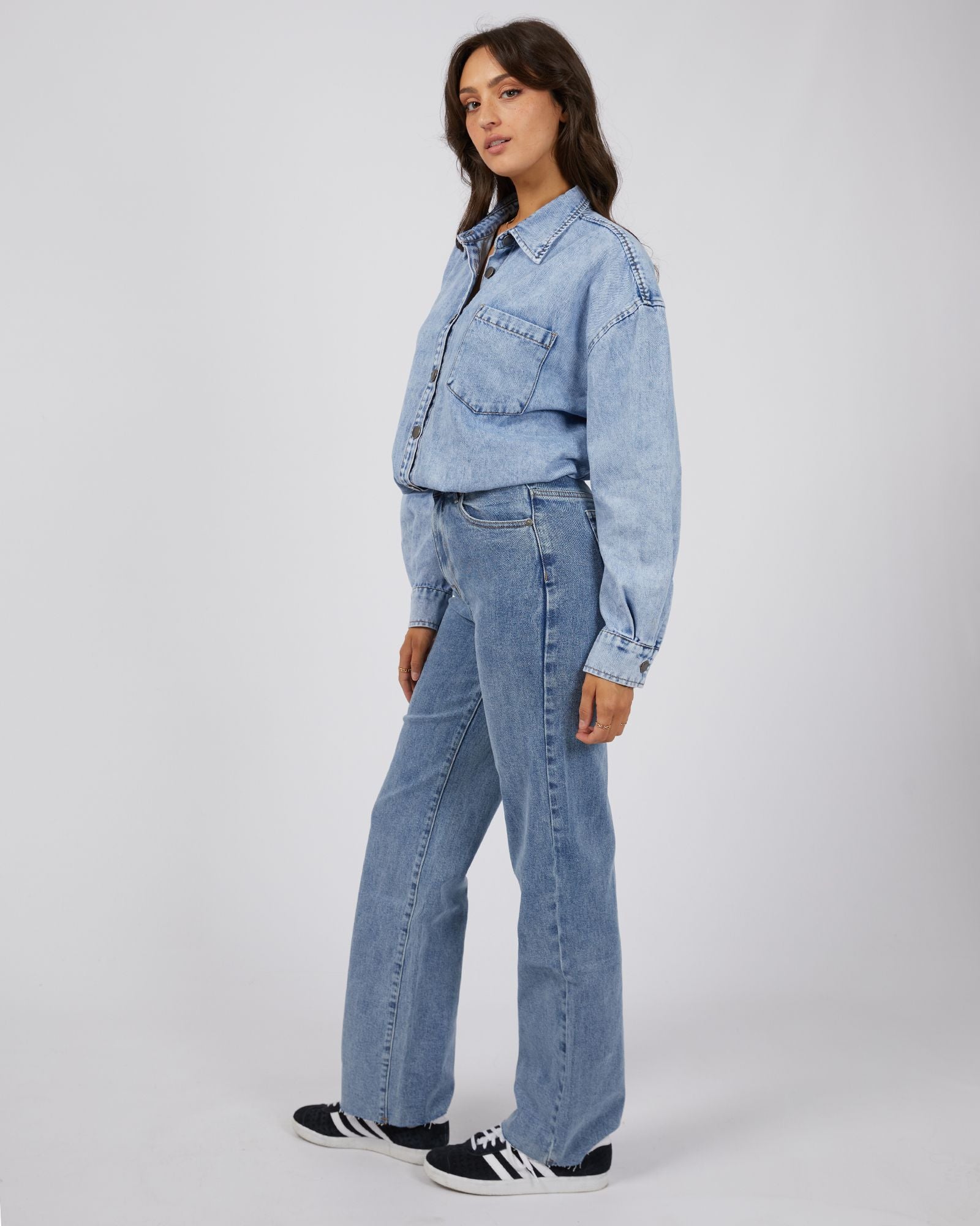 All About Eve Maci Denim Shirt [COLOUR:Light blue SIZE:6]