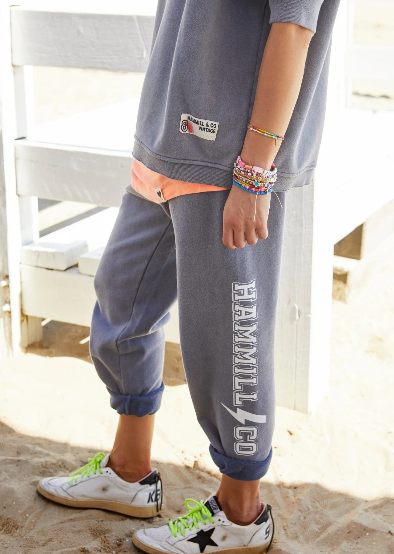 Hammill & Co Vintage Beach Trackpant [COLOUR:Faded Navy SIZE:S]