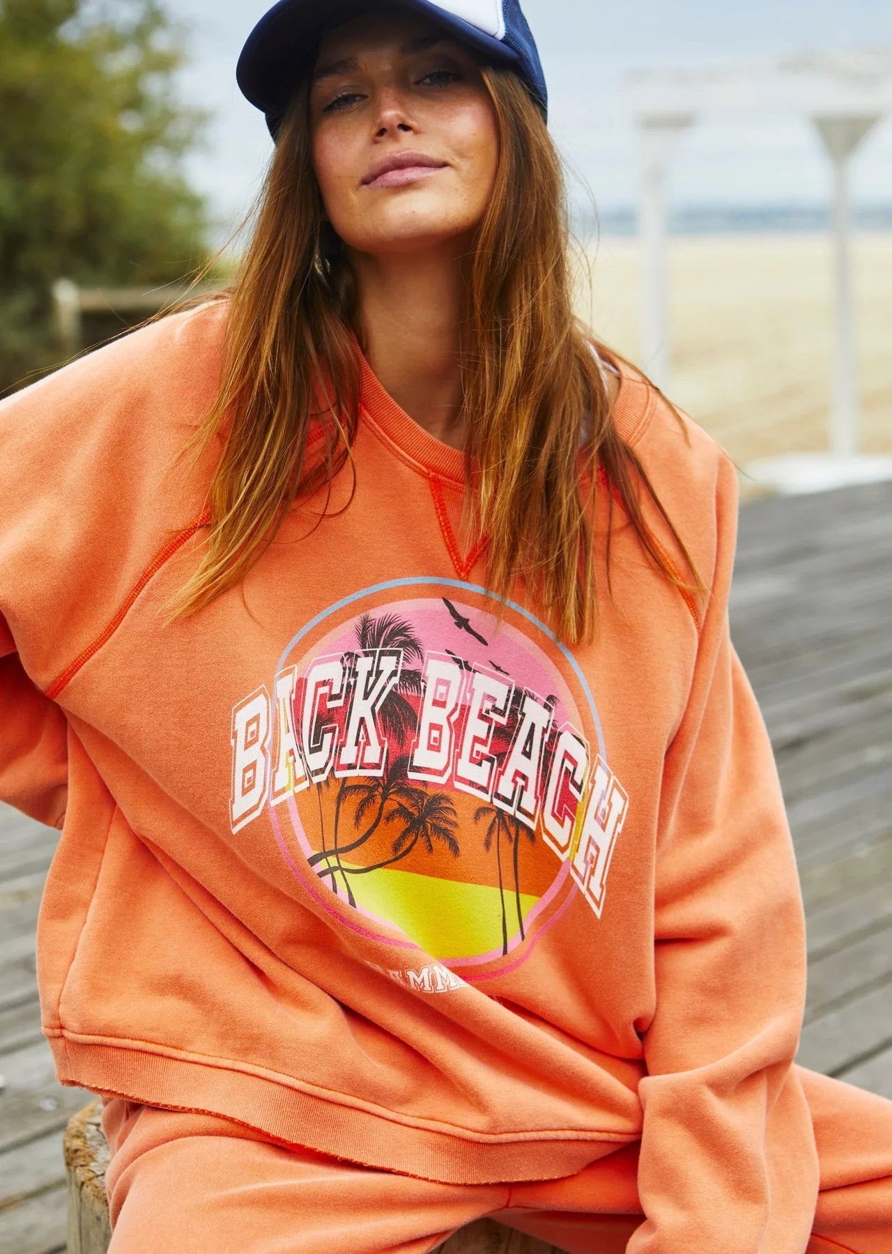 Hammill & Co Vintage Back Beach Sweat [COLOUR:Faded Orange SIZE:S]